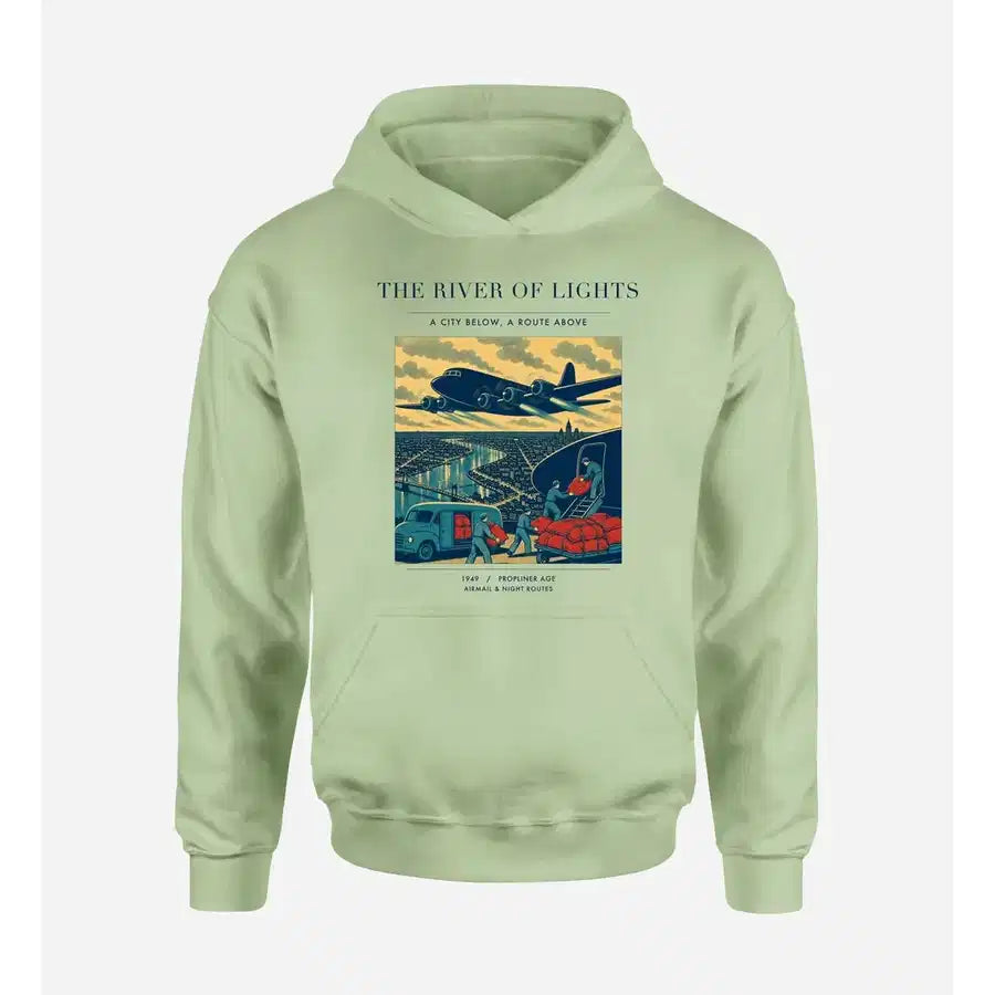 VINTAGE G4152 - The River Of Lights - Premium Hoodie design on lightgreen premium