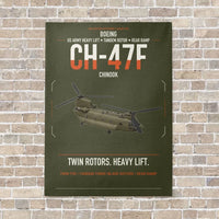 Thumbnail for Boeing CH-47F Chinook vertical canvas print - no frame - green army background
