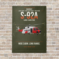 Thumbnail for Sikorsky S-92A vertical canvas print - no frame - green army background