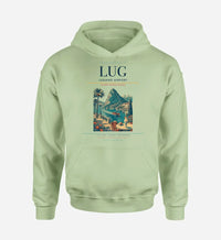 Thumbnail for Lugano Airport (LUG) design on light green hoodie single-side print