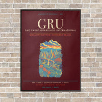 Thumbnail for Sao Paulo Guarulhos International Airport GRU - Canvas Framed - Dark Red