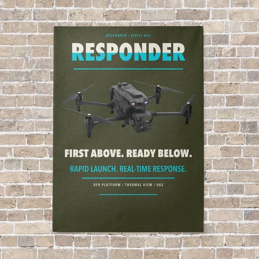BRINC Responder vertical canvas print - no frame - green army background