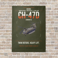 Thumbnail for Boeing CH-47D vertical canvas print - no frame - green army background