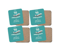 Thumbnail for Fokker 70 design on turquoise 4 pieces set coaster