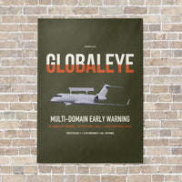 Thumbnail for Saab GlobalEye vertical canvas print - no frame - green army background
