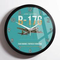 Thumbnail for B-17G Flying Fortress design on turquoise framed wall clock