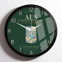 Thumbnail for Austin-Bergstrom International Airport AUS Wall-Clock Framed - Dark Green