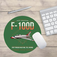 Thumbnail for F-100D Super Sabre design on green round mouse pad