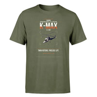 Thumbnail for Kaman K-1200 K-MAX design on green army t-shirt, single-side print