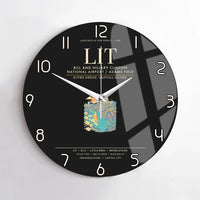 Thumbnail for Bill and Hillary Clinton National Airport - Adams Field Little Rock LIT Wall-Clock No-Frame - Black