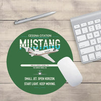 Thumbnail for Cessna Citation Mustang design on green round mouse pad