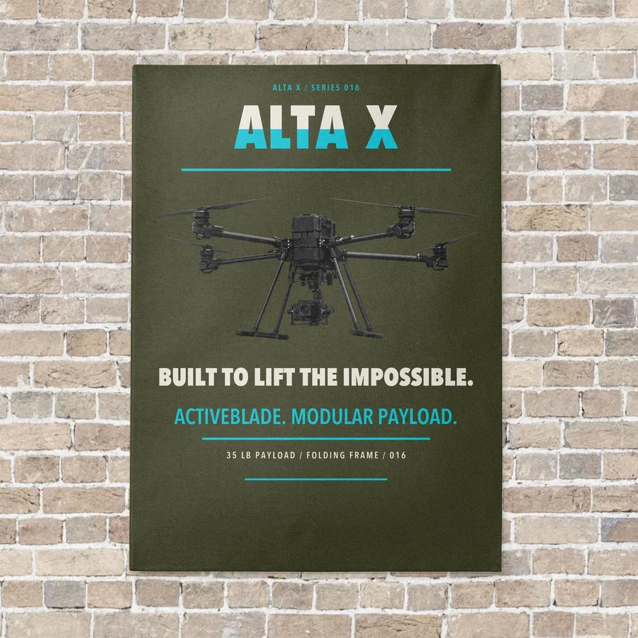 Freefly Alta X vertical canvas print - no frame - green army background