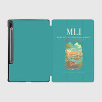 Thumbnail for Quad City International Airport (MLI) design on turquoise samsung tablet tablet case