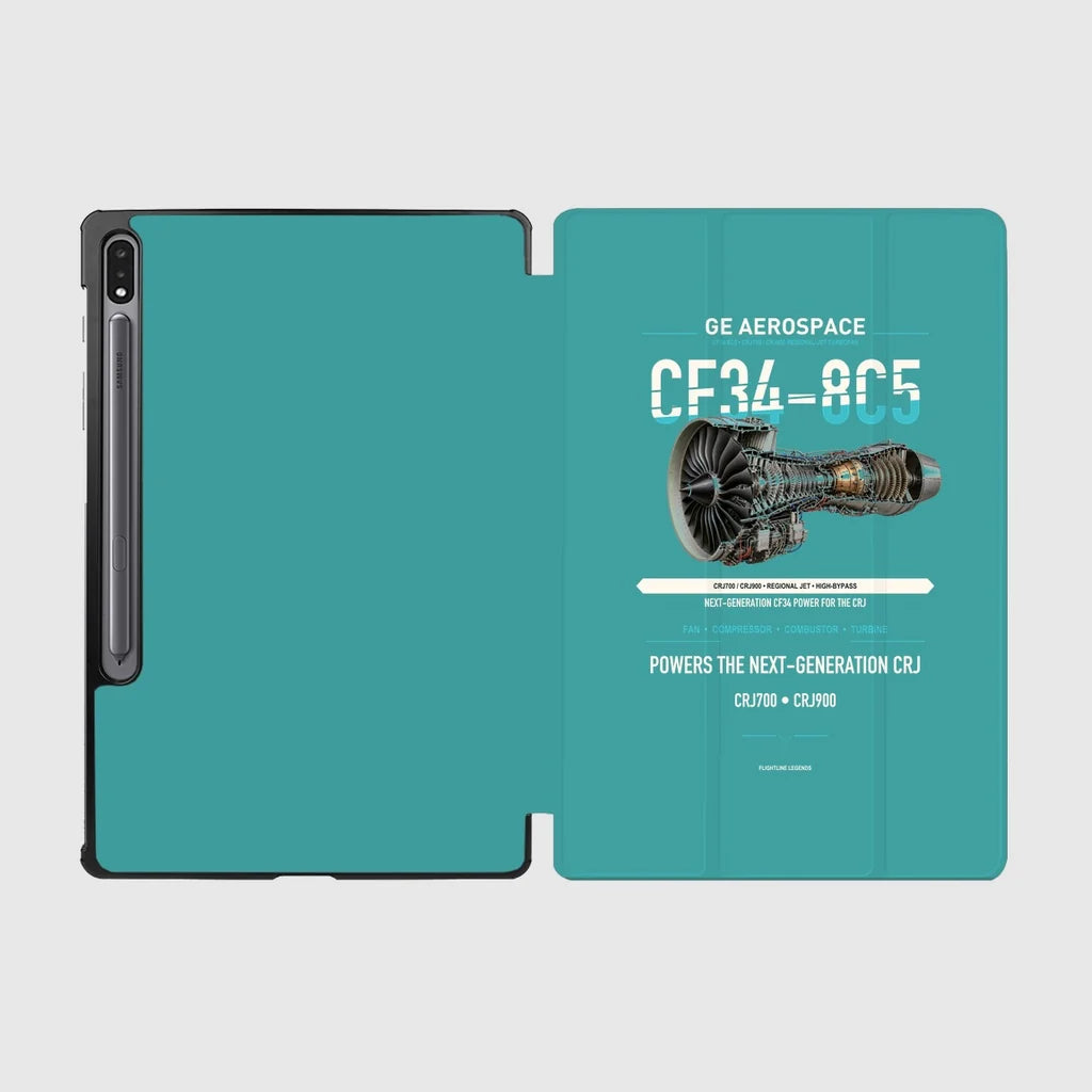 CF34-8C5 design on turquoise samsung tablet tablet case