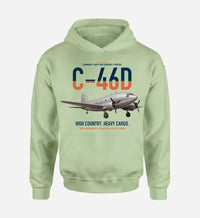 Thumbnail for C-46D Commando design on light green double-side hoodie, single-side print