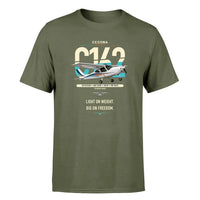 Thumbnail for Cessna 162 Skycatcher design on green army t-shirt, single-side print