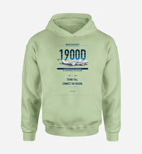 Thumbnail for Beechcraft 1900D design on light green hoodie single side
