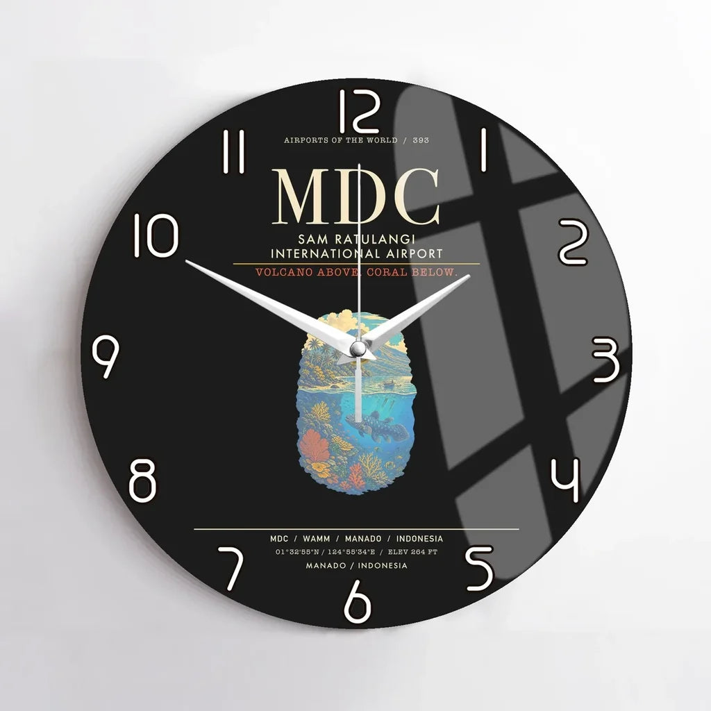 Sam Ratulangi International Airport Manado MDC Wall-Clock No-Frame - Black