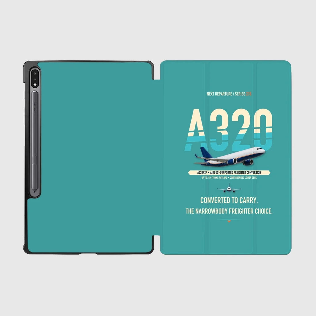 Airbus A320P2F design on turquoise samsung tablet tablet case
