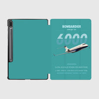 Thumbnail for Bombardier Global 6000 design on turquoise samsung tablet tablet case