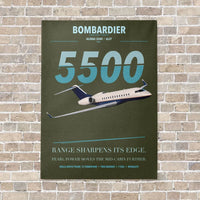Thumbnail for Bombardier Global 5500 vertical canvas print - no frame - green army background