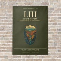 Thumbnail for Līhuʻe Airport LIH vertical canvas print - no frame - green army background
