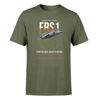 Thumbnail for British Aerospace Sea Harrier FRS.1 design on green army t-shirt, single-side print