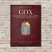 Thumbnail for Manohar International Airport Mopa GOX - Canvas Framed - Dark Red