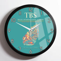 Thumbnail for Tbilisi International Airport (TBS) design on turquoise framed wall clock