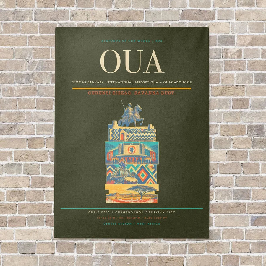 Thomas Sankara International Airport OUA — Ouagadougou vertical canvas print - no frame - green army background