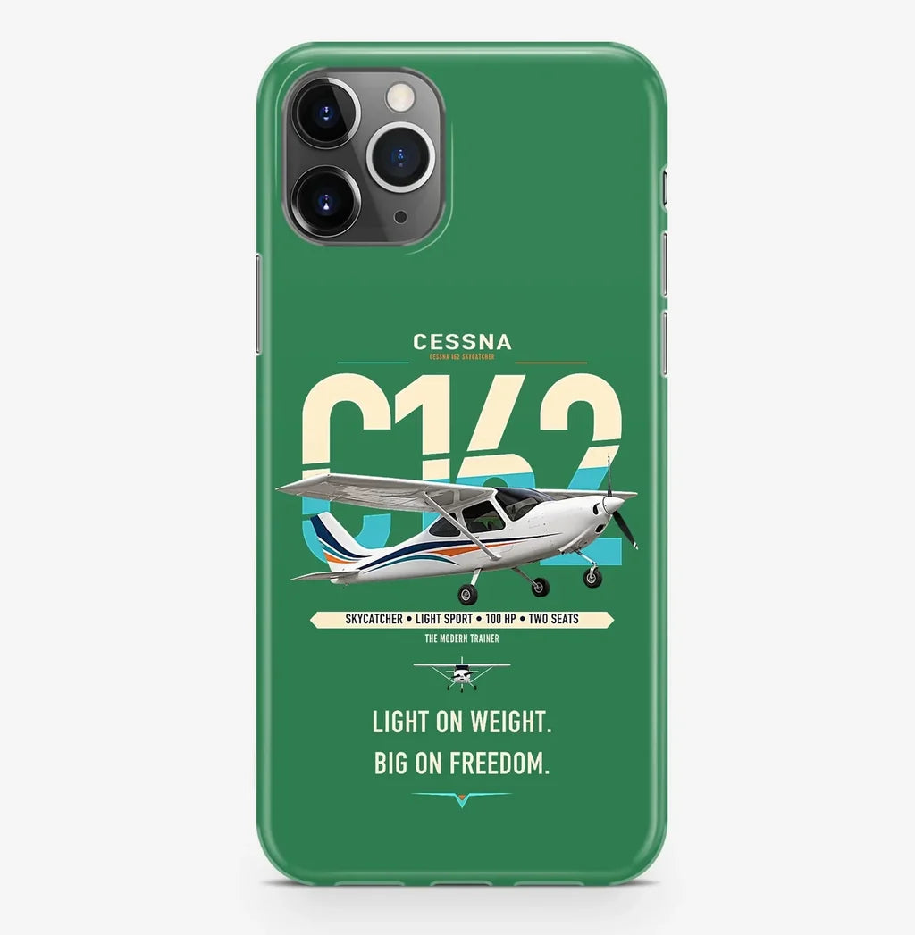 Cessna 162 Skycatcher design on green magsafe iphone case, for iPhone Pro Max