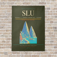 Thumbnail for George F. L. Charles Airport SLU — Castries vertical canvas print - no frame - green army background