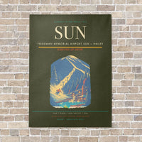 Thumbnail for Friedman Memorial Airport SUN — Hailey vertical canvas print - no frame - green army background