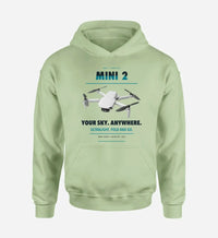 Thumbnail for DJI Mini 2 design on light green hoodie single side
