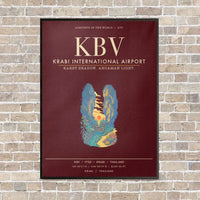 Thumbnail for Krabi International Airport KBV - Canvas Framed - Dark Red