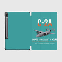 Thumbnail for C-2A Greyhound design on turquoise samsung tablet tablet case