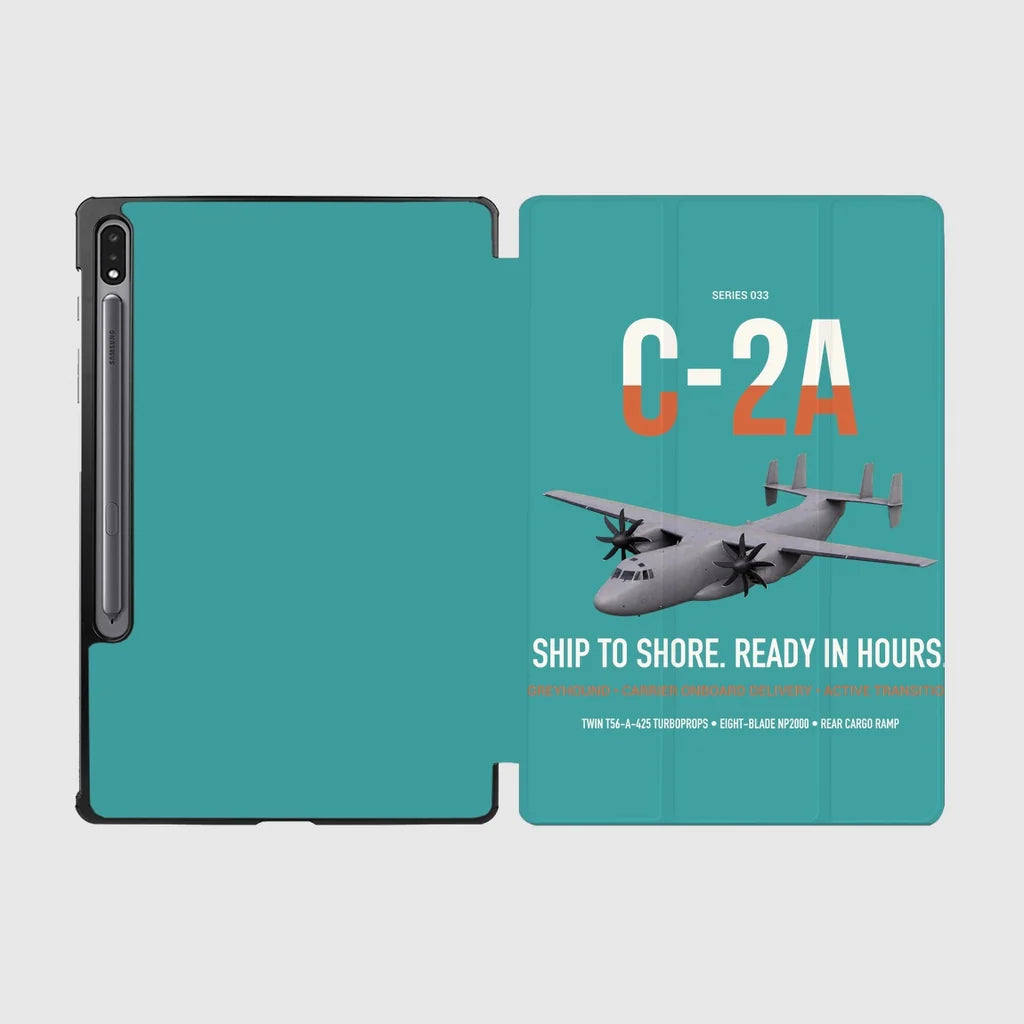 C-2A Greyhound design on turquoise samsung tablet tablet case