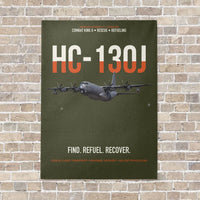 Thumbnail for HC-130J COMBAT KING II vertical canvas print - no frame - green army background
