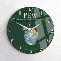 Thumbnail for Bacha Khan International Airport PEW Wall-Clock No-Frame - Dark Green