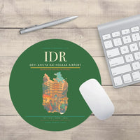 Thumbnail for Devi Ahilya Bai Holkar Airport (IDR) design on green round mouse pad