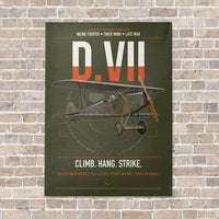 Thumbnail for Fokker D.VII vertical canvas print - no frame - green army background