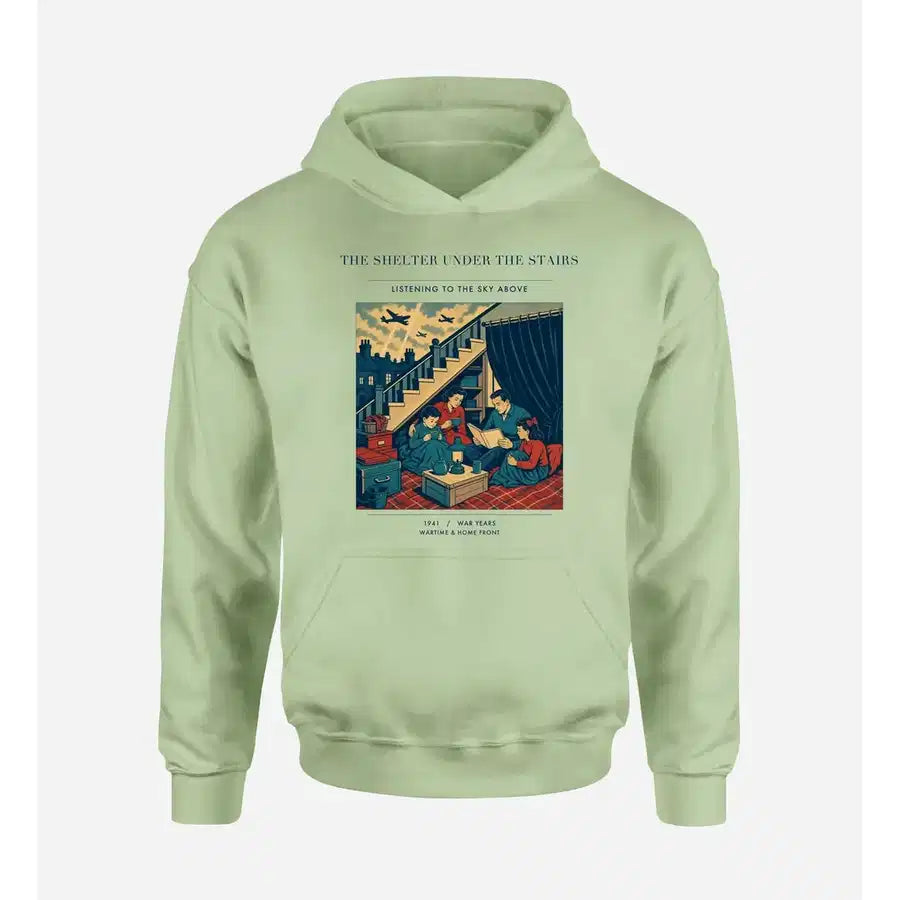 VINTAGE G4533 - The Shelter Under The Stairs - Premium Hoodie design on lightgreen premium