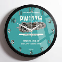Thumbnail for PW127M design on turquoise framed wall clock