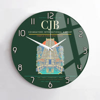 Thumbnail for Coimbatore International Airport CJB Wall-Clock No-Frame - Dark Green