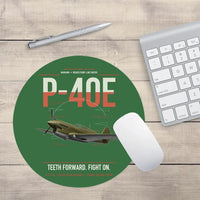 Thumbnail for P-40E Warhawk design on green round mouse pad