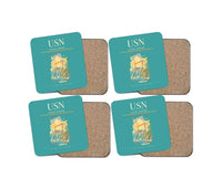 Thumbnail for Ulsan Airport (USN) design on turquoise 4 pieces set coaster