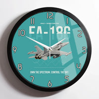 Thumbnail for EA-18G Growler design on turquoise framed wall clock