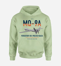 Thumbnail for MQ-9A Reaper design on light green double-side hoodie, single-side print