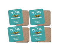 Thumbnail for Canadair CL-215 design on turquoise 4 pieces set coaster