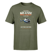 Thumbnail for MD Helicopters MD 530F design on green army t-shirt, single-side print